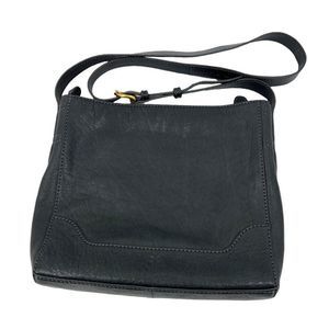 FRYE Messenger Crossbody Top Zip Bag Black Leather 34DB688